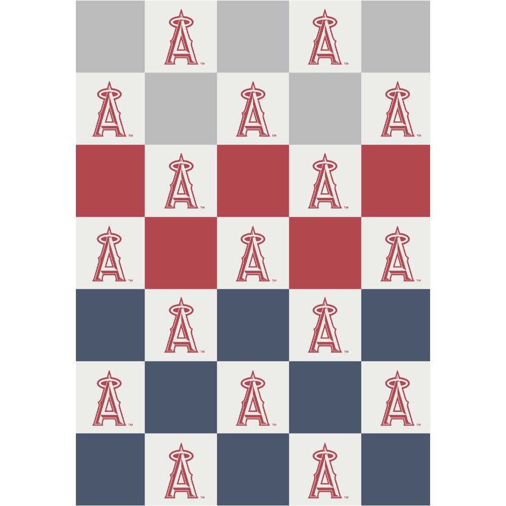 NEW LA Angels Buttery Blanket Neutral Check Cozy Luxe Throw 50x70 MLB Soft Plush